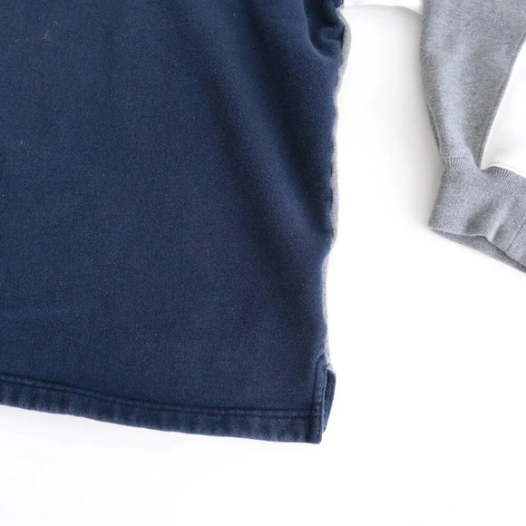 Vintage 90's Tommy Hilfiger Gray And Navy Half Zip Pull Over Sweater Size Large - Picture 5 of 10